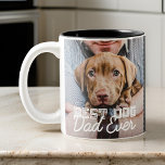 Caneca De Café Em Dois Tons Best Dog Dad Ever Modern Custom Photo and Dog Name<br><div class="desc">This simple and classic design is composed of serif typography and add a custom photo</div>