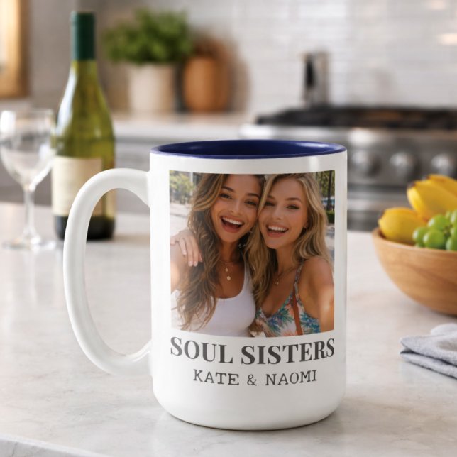 Caneca De Café Em Dois Tons Best Friend BFF Soul Sisters Mug (Criador carregado)