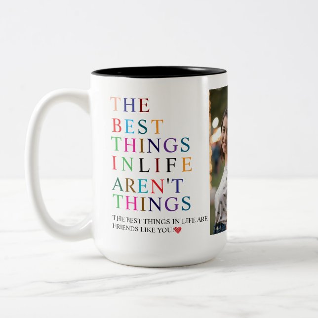 Caneca De Café Em Dois Tons Best Friend in the World Custom Photo (Esquerda)