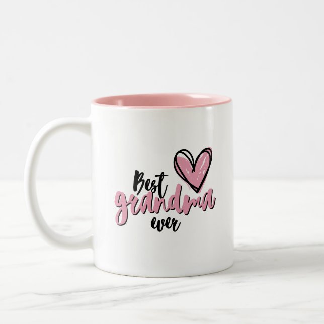 Caneca De Café Em Dois Tons 'Best Grandma Ever' Mother's Day Birthday Gift (Esquerda)