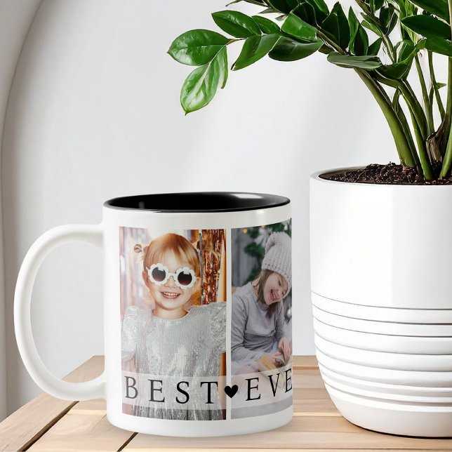 Caneca De Café Em Dois Tons Best Grandpa Ever Photo Collage Keepsake (Criador carregado)