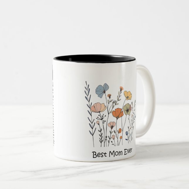 Caneca De Café Em Dois Tons Best Mom Ever Mother's Day (Frente Esquerda)
