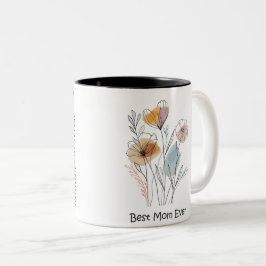 Caneca De Café Em Dois Tons Best Mom Ever Mother's Day