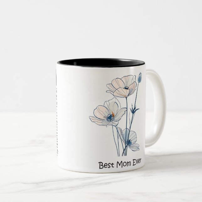 Caneca De Café Em Dois Tons Best Mom Ever Mother's Day (Frente Esquerda)