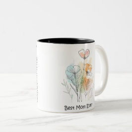 Caneca De Café Em Dois Tons Best Mom Ever Mother's Day