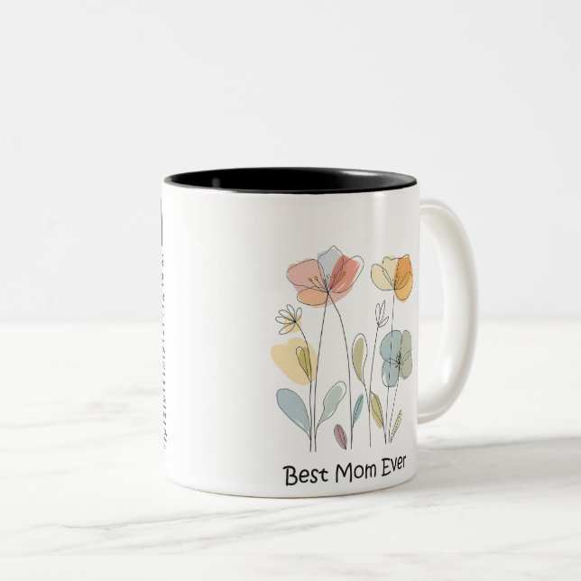 Caneca De Café Em Dois Tons Best Mom Ever Mother's Day (Frente Esquerda)