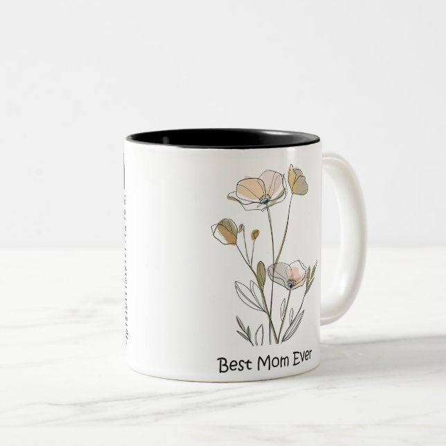 Caneca De Café Em Dois Tons Best Mom Ever Mother's Day (Frente Esquerda)