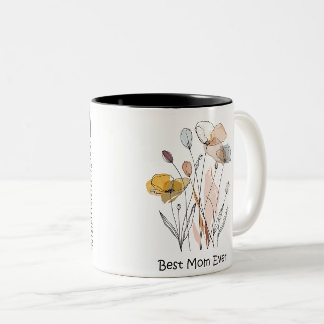 Caneca De Café Em Dois Tons Best Mom Ever Mother's Day (Frente Esquerda)