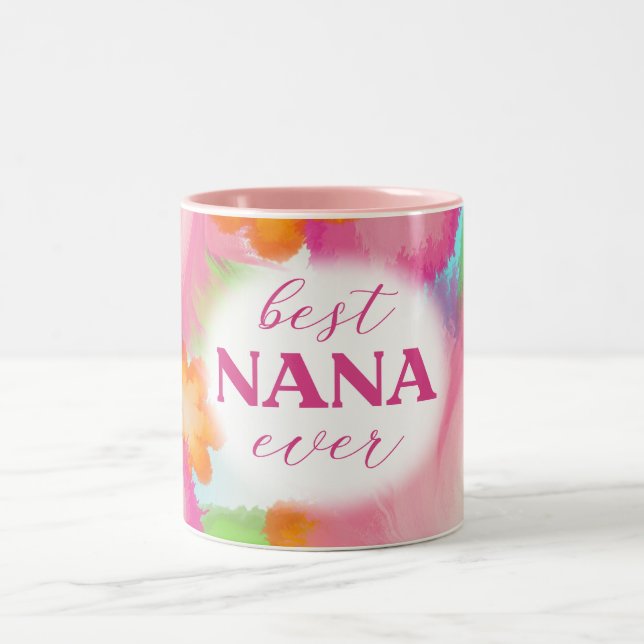 Caneca De Café Em Dois Tons Best Nana Ever Sublimation-25972 (Centro)
