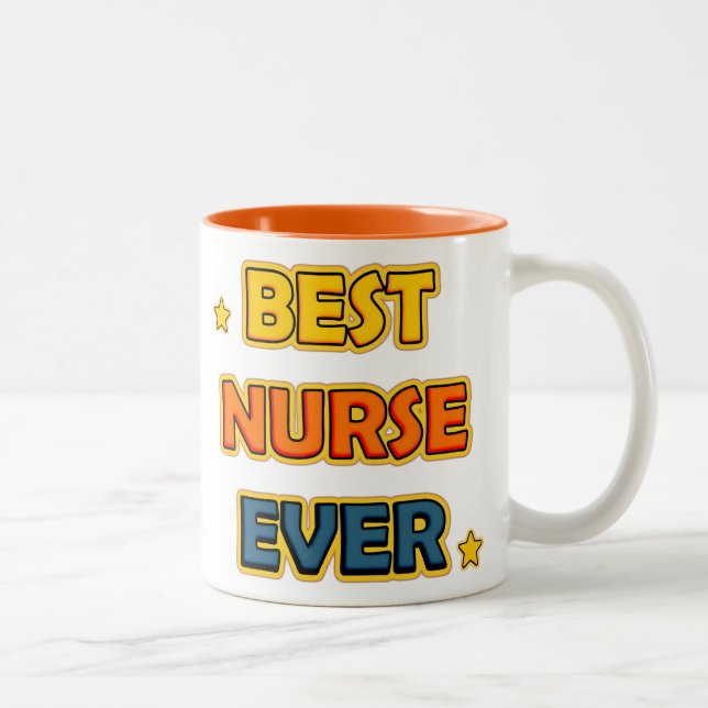 Caneca De Café Em Dois Tons Best Nurse ever (Direita)
