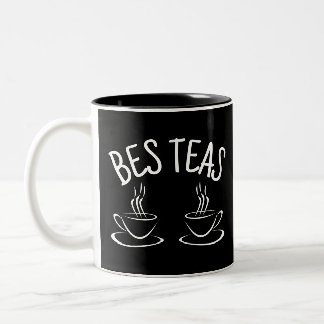 Caneca De Café Em Dois Tons Besties Funny  Friendship (Esquerda)