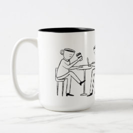 Caneca De Café Em Dois Tons Better latte than never! white