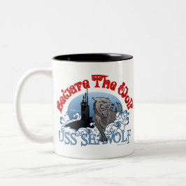 Caneca De Café Em Dois Tons Beware o lobo! USS Seawolf