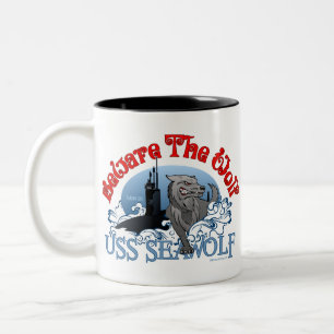Caneca De Café Em Dois Tons Beware o lobo! USS Seawolf