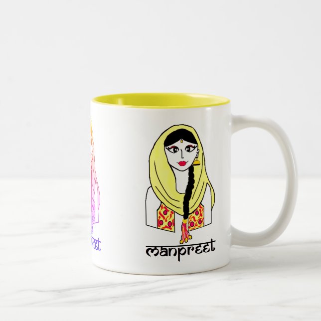 Caneca De Café Em Dois Tons Bhangragirl (Direita)