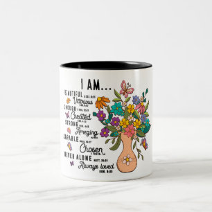 Caneca De Café Em Dois Tons Bíblia Cristã Inspiradora Verso