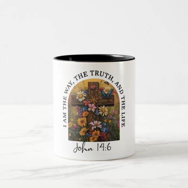 Caneca De Café Em Dois Tons Bíblia Cristã Inspiradora Verso (Centro)