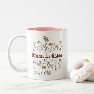 Caneca De Café Em Dois Tons Bíblia de Flor Selvagem Cultivada em Grace