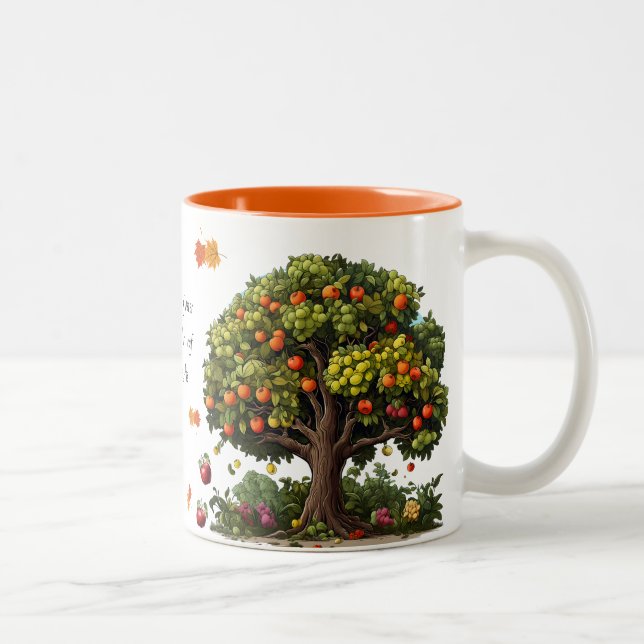 Caneca De Café Em Dois Tons Bíblia do Tema de Queda Verso (Direita)