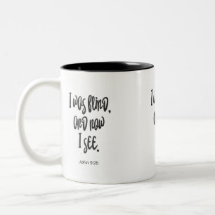 Caneca De Café Em Dois Tons Bíblia Verse Mug Jesus Eu estava cego e agora eu v