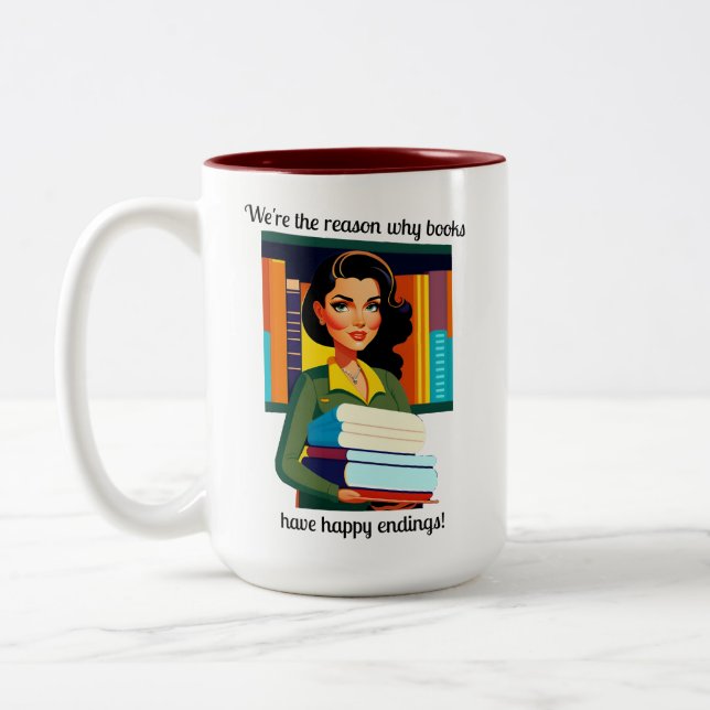 Caneca De Café Em Dois Tons Bibliotecário (Esquerda)