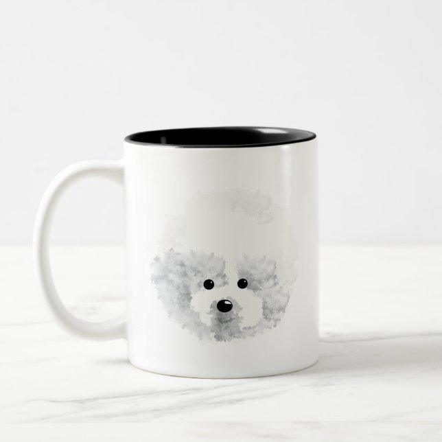 Caneca De Café Em Dois Tons Bichon Frise dog Coffee Mug (Esquerda)