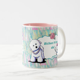 Caneca De Café Em Dois Tons Bichon Frise Mãe Coffee Mug