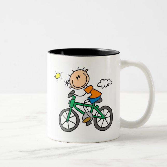 Caneca De Café Em Dois Tons Bicicleta da equitação - homem (Direita)