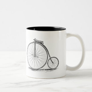 Caneca De Café Em Dois Tons Bicicleta de Alta Roda Penny Farthing Vintage