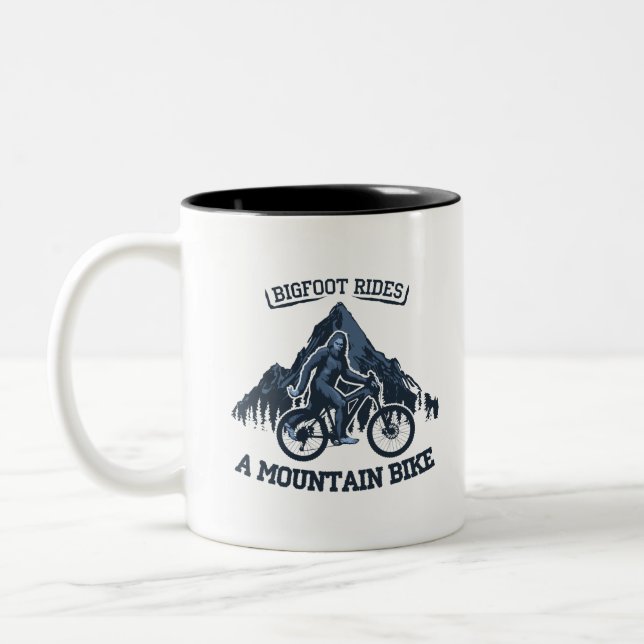 Caneca De Café Em Dois Tons Bicicleta Montanha de Pé-Grande (Esquerda)