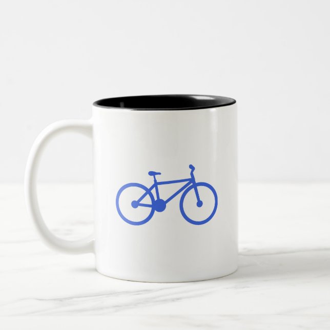 Caneca De Café Em Dois Tons Bicicleta Real Azul e Branco (Esquerda)