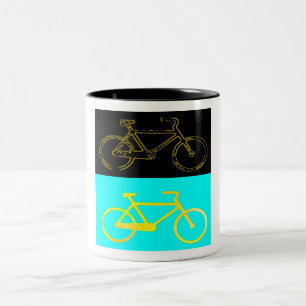 Caneca De Café Em Dois Tons Bicicletas