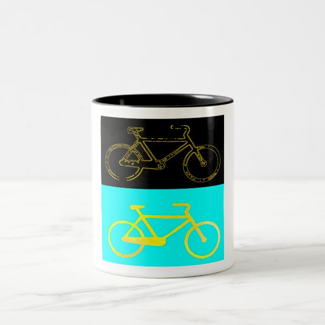 Caneca De Café Em Dois Tons Bicicletas (Centro)