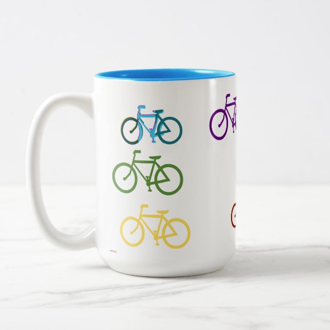 Caneca De Café Em Dois Tons Bicicletas Fofas (Esquerda)