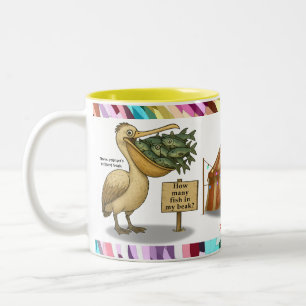 Caneca De Café Em Dois Tons Bico brilhante do pelicano Pierre