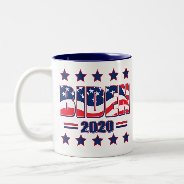 Caneca De Café Em Dois Tons BIDEN-2020-Joe Biden para Presidente (Esquerda)