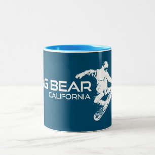 Caneca De Café Em Dois Tons Big Bear Mountain Resort California Snowboarder