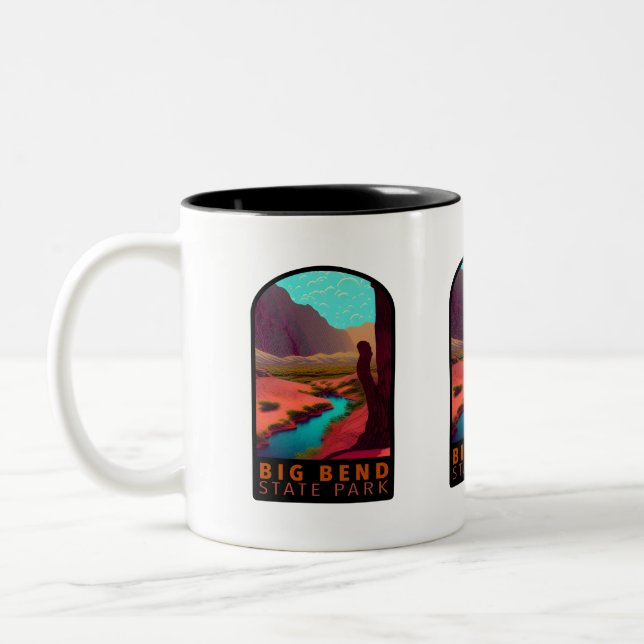 Caneca De Café Em Dois Tons Big Bend State Park Texas (Esquerda)
