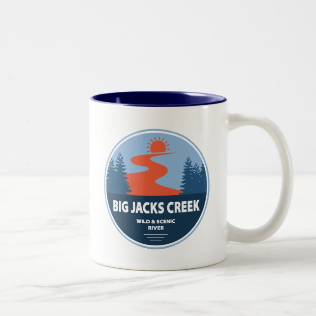 Caneca De Café Em Dois Tons Big Jacks Creek Wild E Scenic River Idaho (Direita)