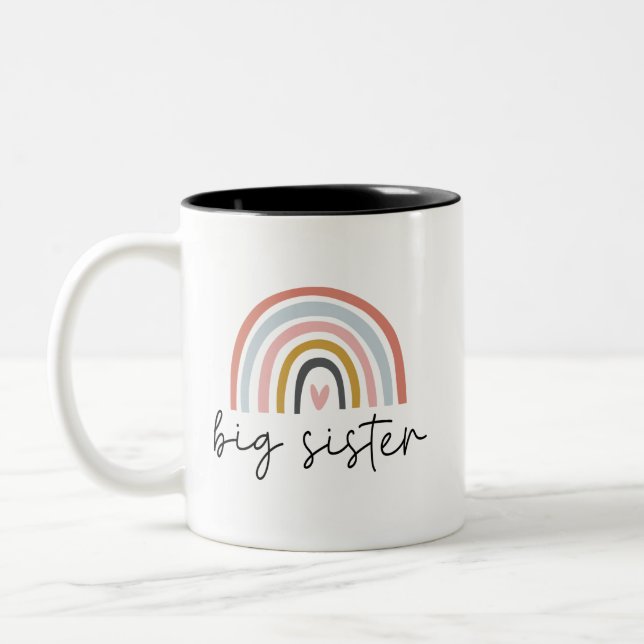 Caneca De Café Em Dois Tons Big Sister Toddler Irmãs Crianças  (Esquerda)