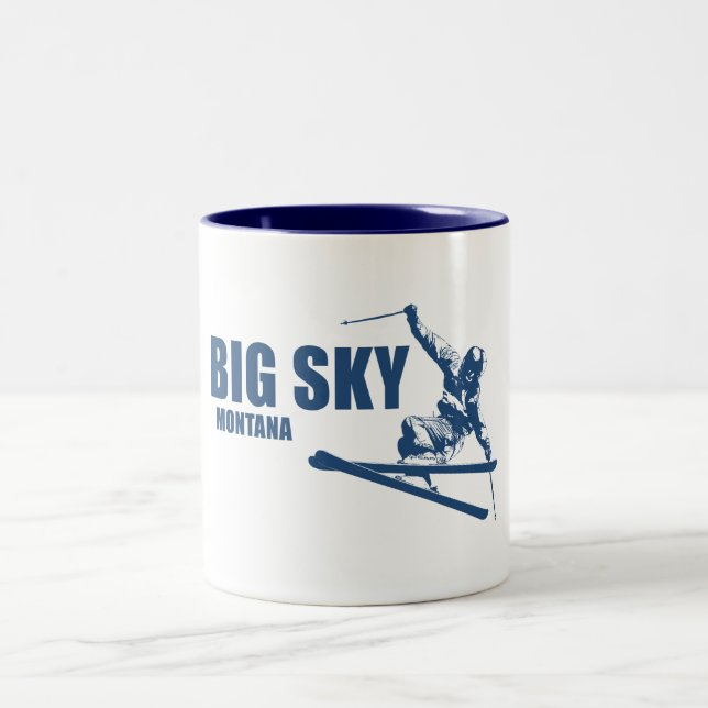 Caneca De Café Em Dois Tons Big Sky Resort Montana Skier (Centro)