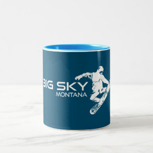 Caneca De Café Em Dois Tons Big Sky Resort Montana Snowboarder
