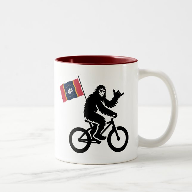 Caneca De Café Em Dois Tons Bigfoot Cycling Mississippi Flag (Direita)