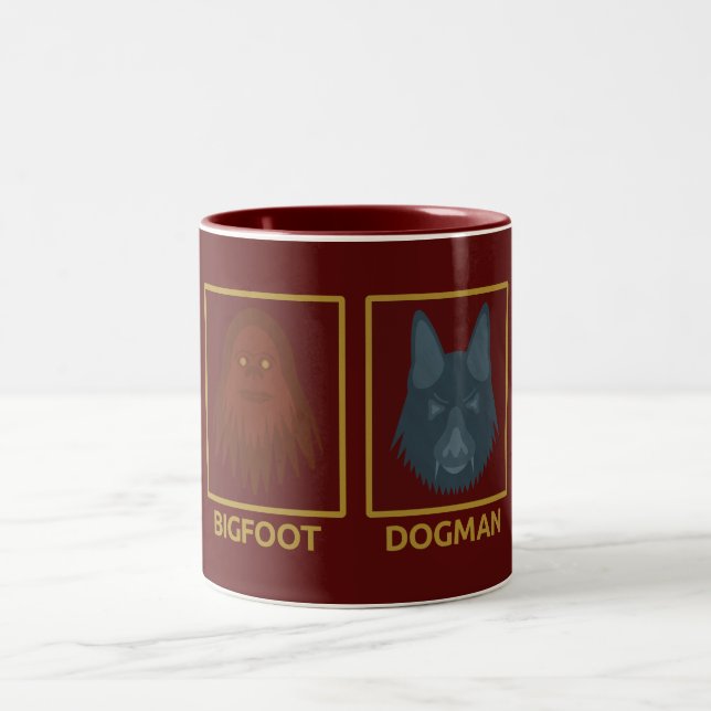 Caneca De Café Em Dois Tons Bigfoot & Dogman Mug (Centro)