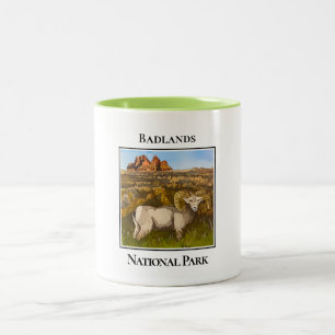 Caneca De Café Em Dois Tons Bighorn Sheep, Parque Nacional das Badlands,