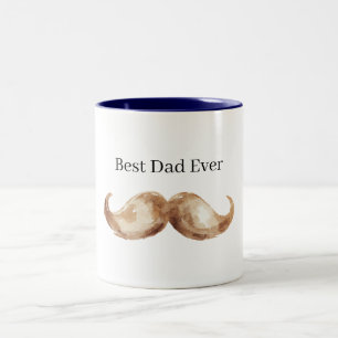 Caneca De Café Em Dois Tons Bigode Marrom Melhor Pai do Mundo
