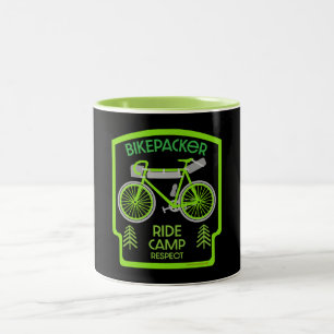 Caneca De Café Em Dois Tons Bikepacking Mochileiro Viagens Acampamento