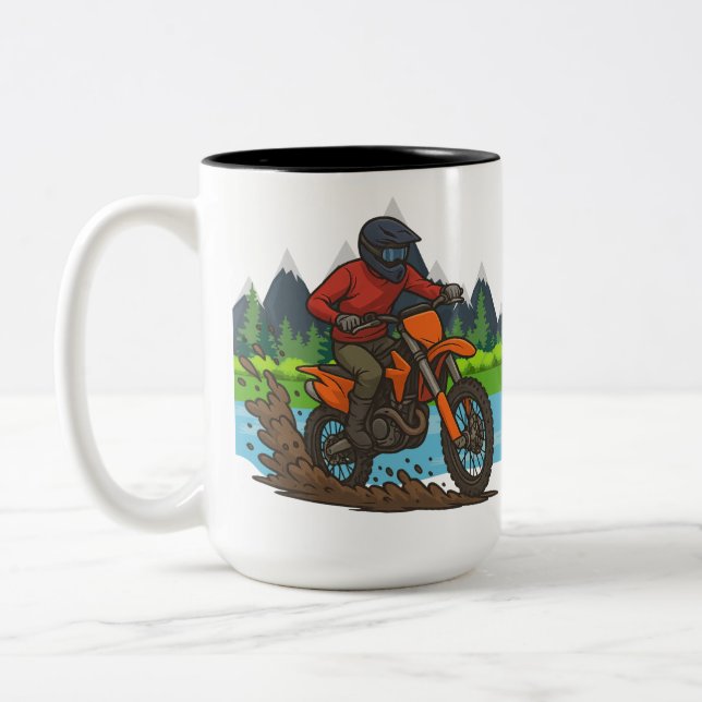 Caneca De Café Em Dois Tons Biker de diafragma de montanha (Esquerda)