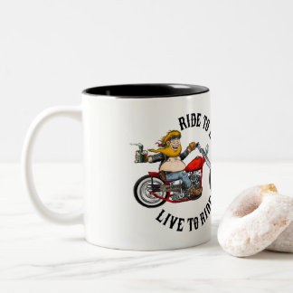 Caneca De Café Em Dois Tons Biker motoqueiro