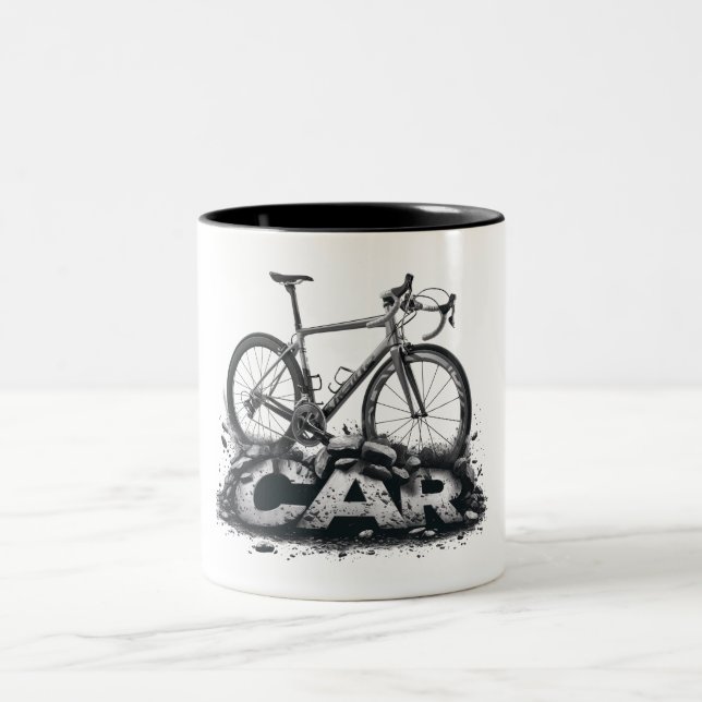 Caneca De Café Em Dois Tons Bikes Sobre Carros (Centro)